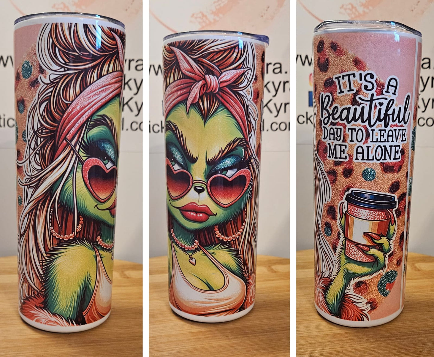 Tumbler "a beautiful day" vrouwelijke Grinch